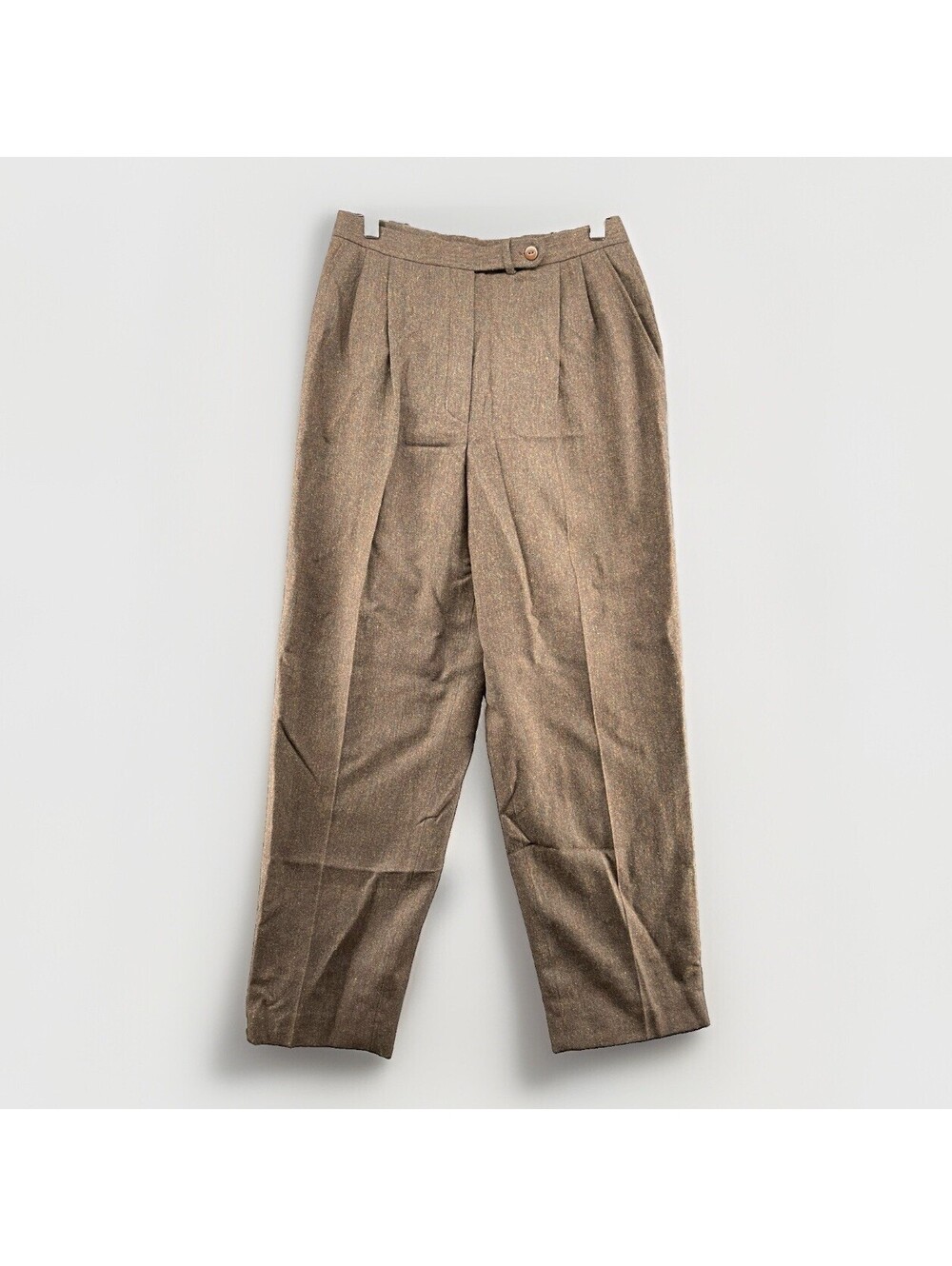 VINTAGE Pendleton Women’s Size 12 Brown Wool Pleated Trousers Made USA